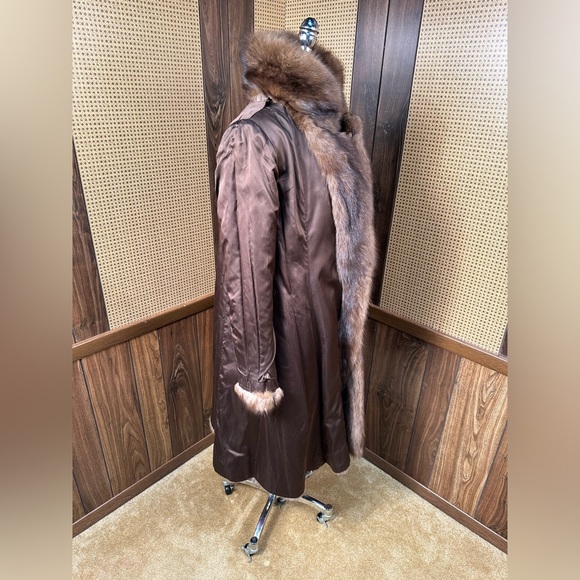 VINTAGE BERGDORF GOODMAN FULL LENGTH RUSSIAN SABLE FUR COAT JACKET SMALL - Picture 8 of 12